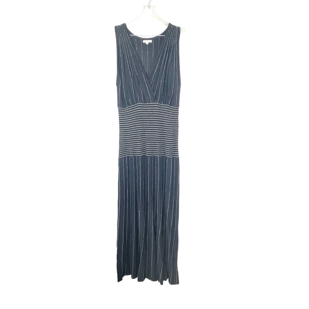 Eva Mendes New York and Company Black and Gold Knit Maxi Dress Sz XL NWT